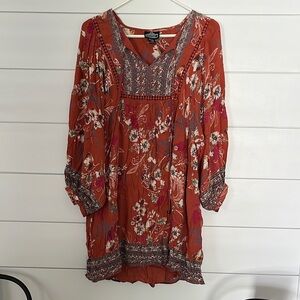 Lime Lush Boutique Rust Long Sleeve Dress